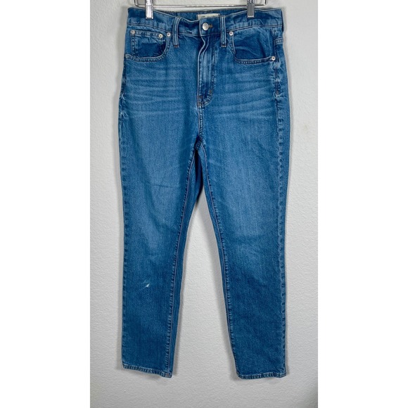Madewell High Rise Slim Boyjean Jeans Distressed Denim Light Wash Size 28 - Picture 2 of 7